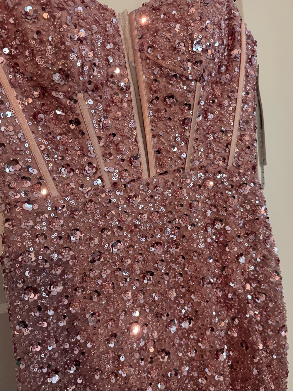 Portia & Scarlett PS24057 Pink Sequin Beaded Formal Gown Dress Size 2 - Picture 2 of 6